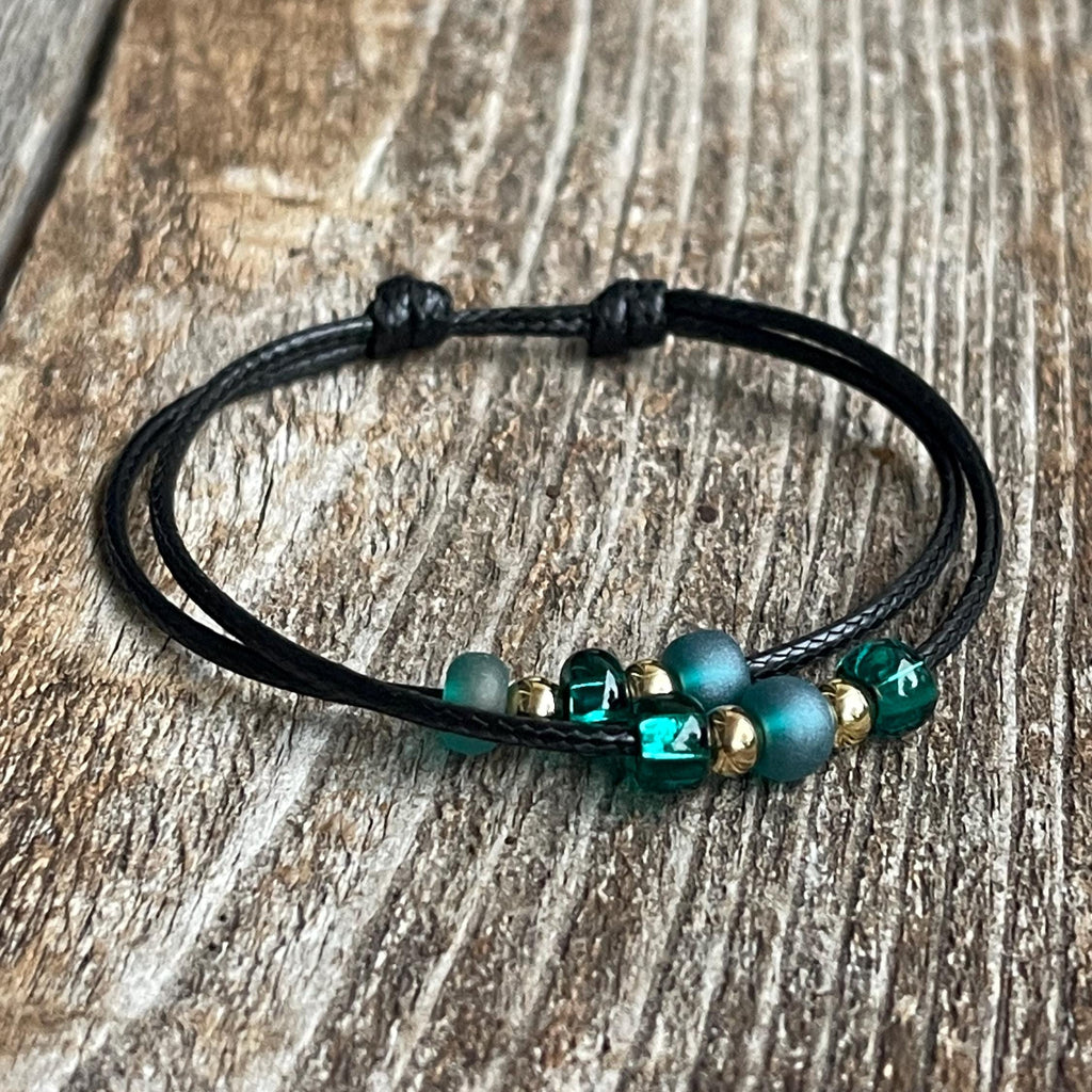 Ocean Mist Beaded Anklet Bracelet, Fall Edition