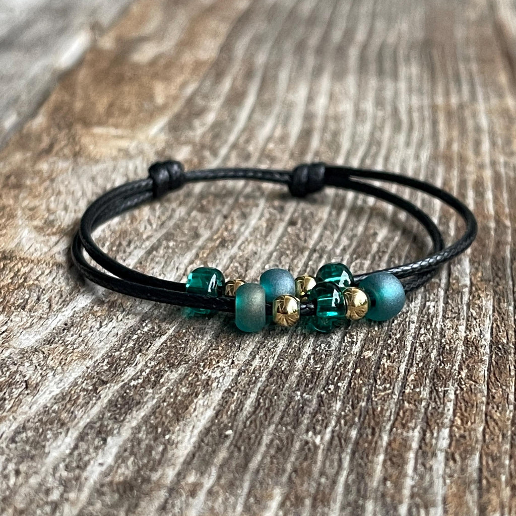 Ocean Mist Beaded Anklet Bracelet, Fall Edition