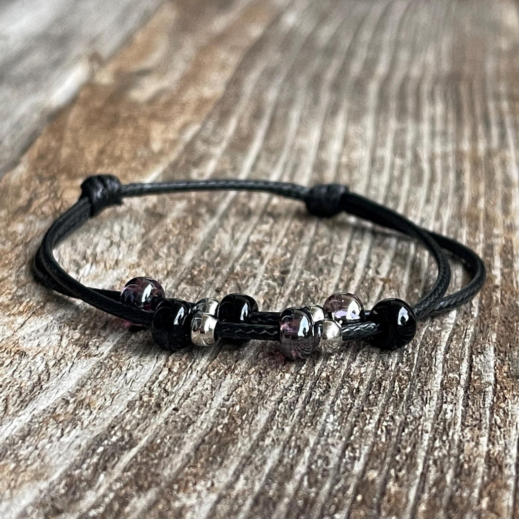 Midnight Glow Beaded Anklet Bracelet, Fall Edition