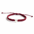 Silver Heart Burgundy Bracelet Anklet