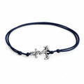 Anchor Anklet, Black Nylon Cord Anklet, Unisex Adjustable Anklet