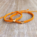Mommy and me bracelets, Orange, Mom and Daughter bracelets, Heart bracelets, Waterproof Matching Bracelets