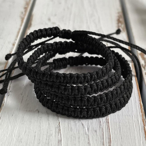 Black Macrame Family Bracelets Matching Bracelets