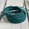 Teal Macrame Family Bracelets Matching Bracelets