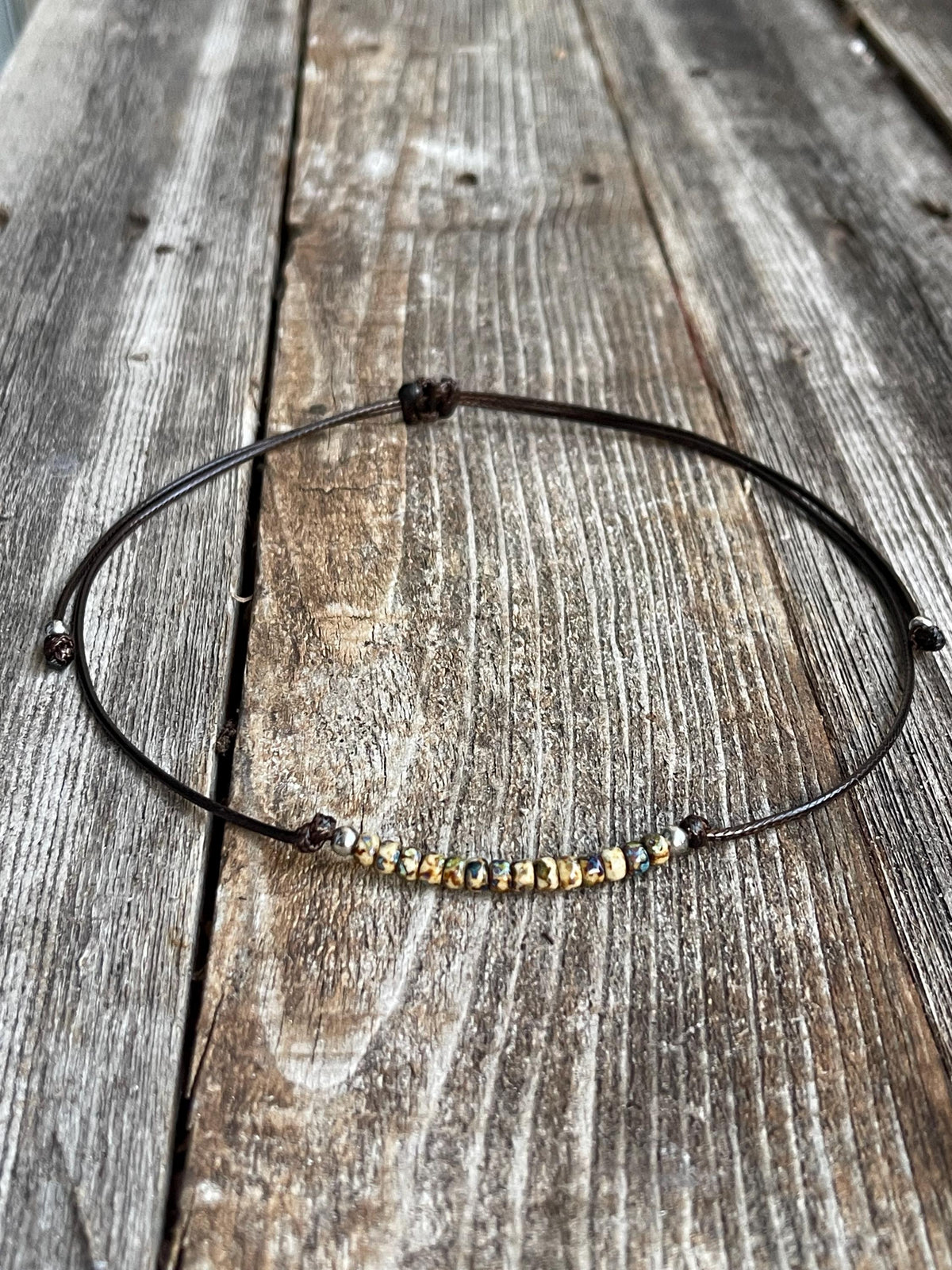 Picasso Beads Brown Earth Tones Choker Necklace Unisex
