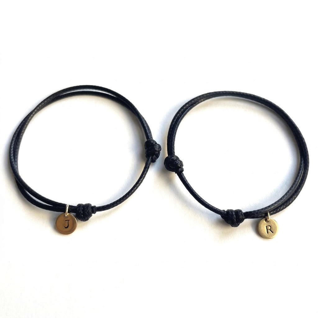 Collins Minimalist Couples Personalized Initial Letters Gold Round Charm