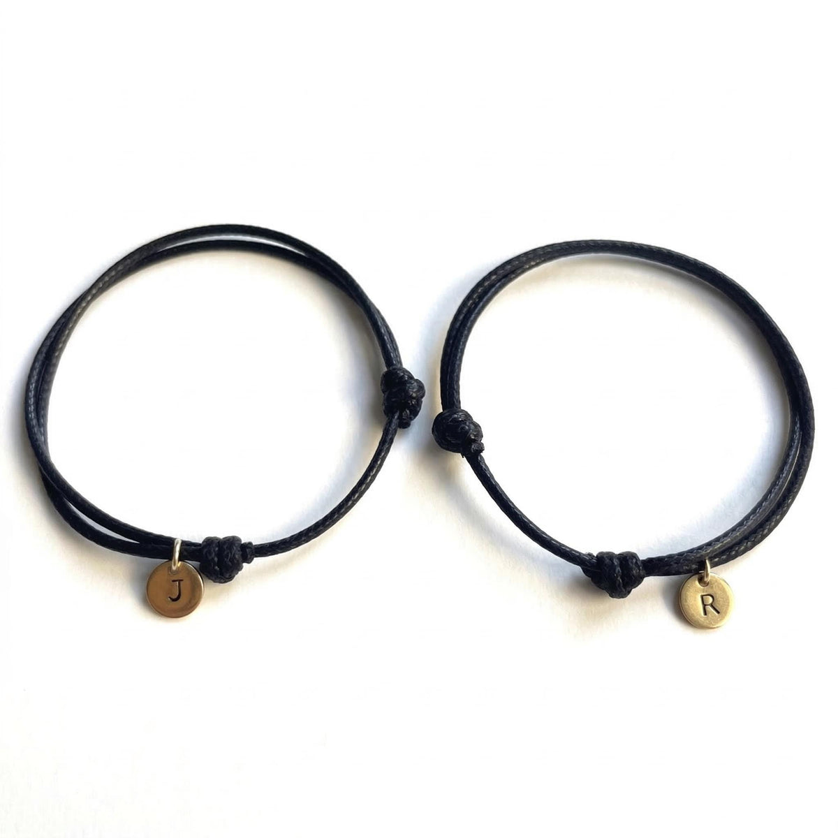 Collins Minimalist Couples Personalized Initial Letters Gold Round Charm