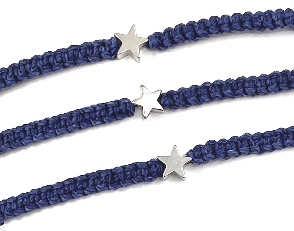 Silver Star Navy Blue Bracelets
