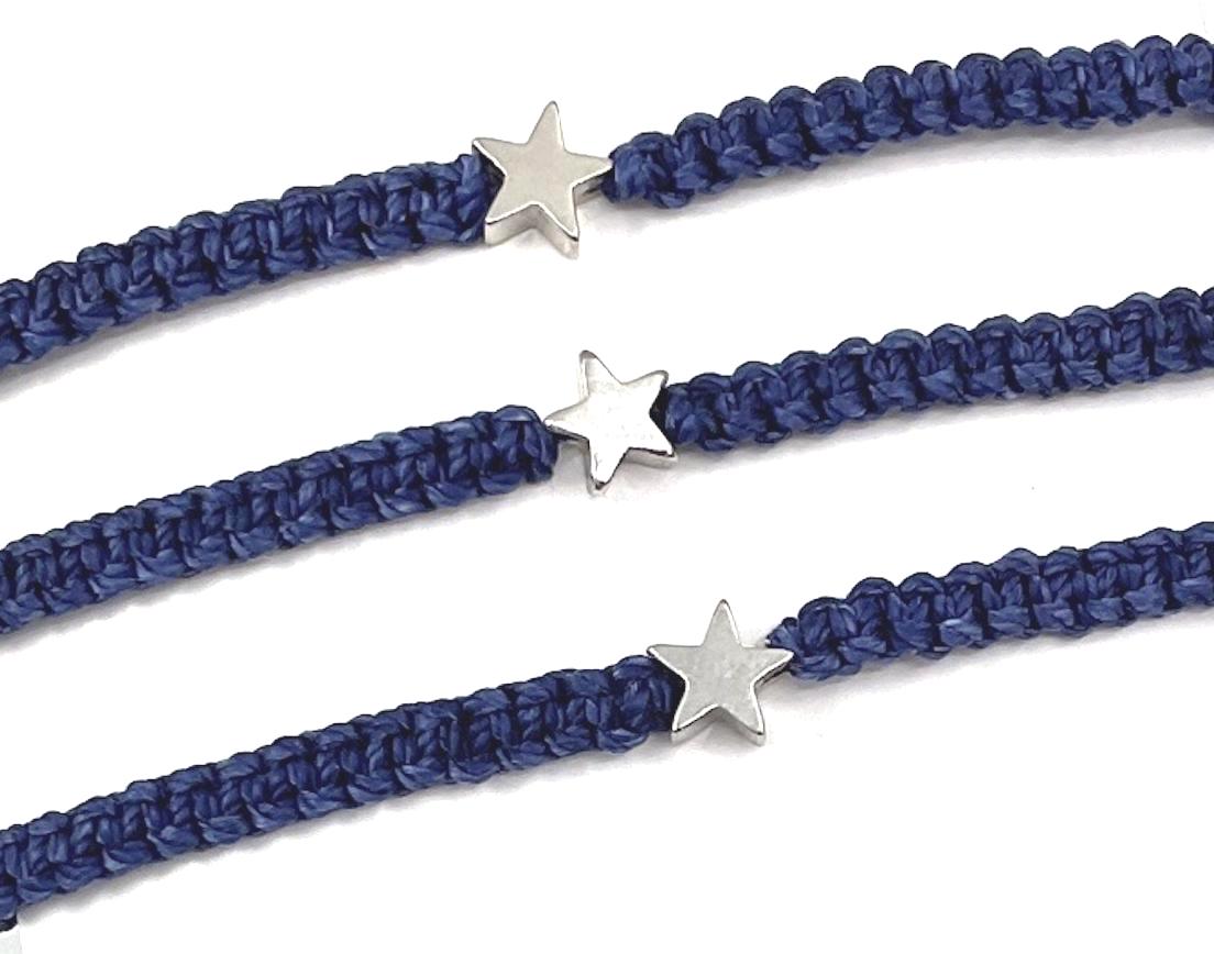 Silver Star Navy Blue Bracelets
