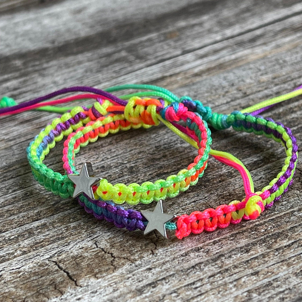 Rainbow Colorful Star Mommy and Me Matching Bracelets