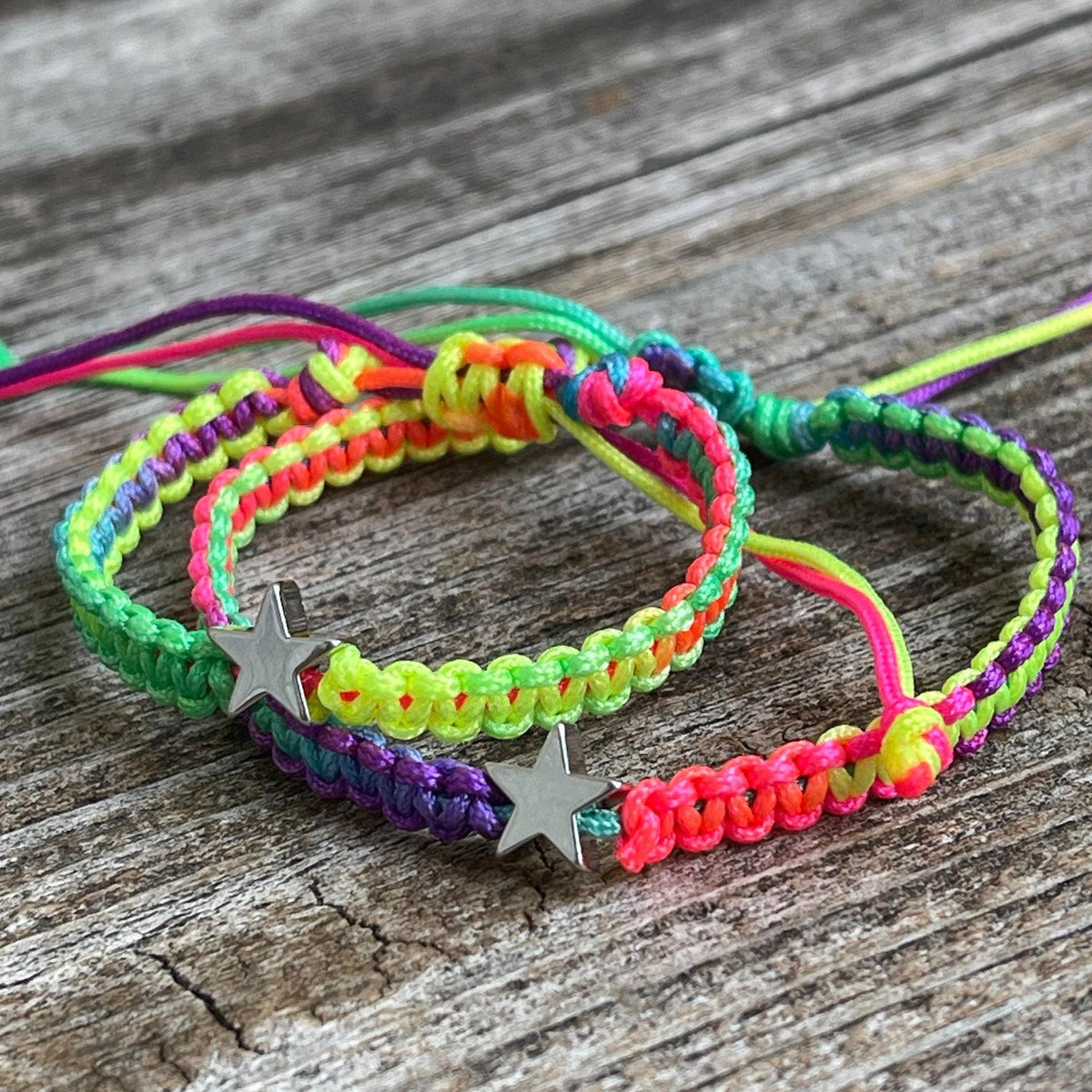 Rainbow Colorful Star Mommy and Me Matching Bracelets