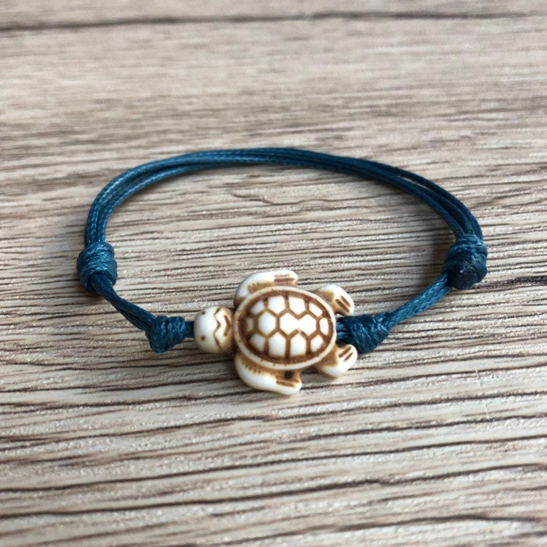 Stone Turtle Brown Anklet