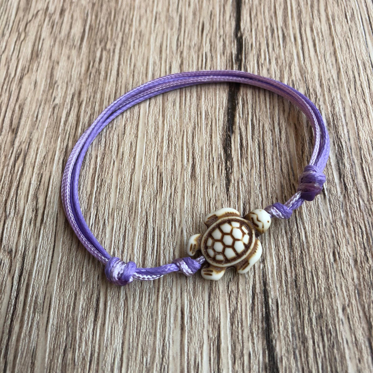 Stone Turtle Brown Anklet