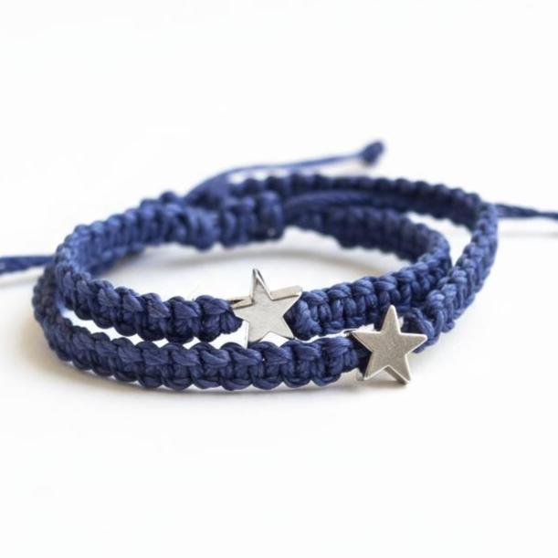 Navy Blue Star Mommy and Me Matching Bracelets