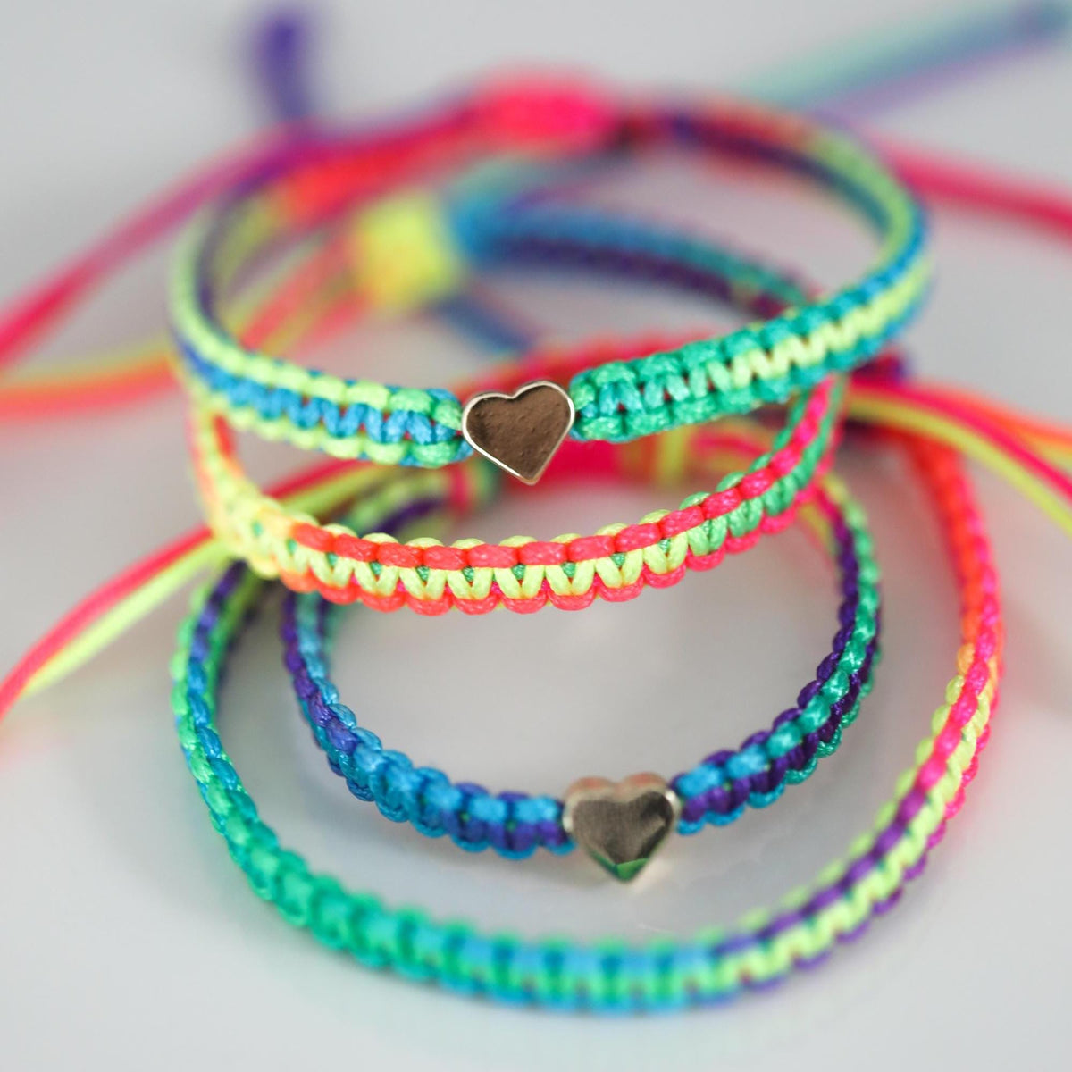 Colorful Heart Braided Anklet Bracelet