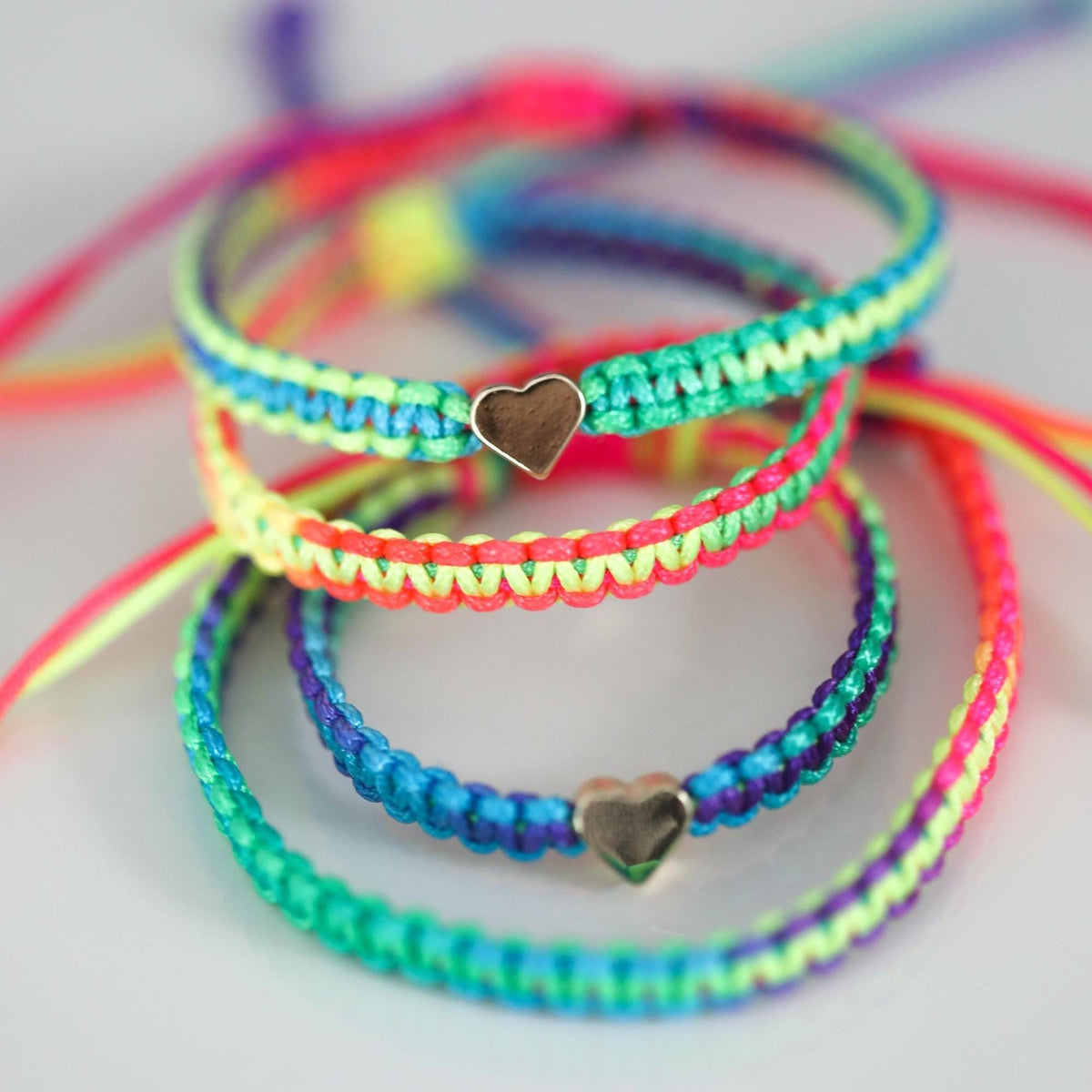 Rainbow Colorful Family Matching Bracelets Set of 4