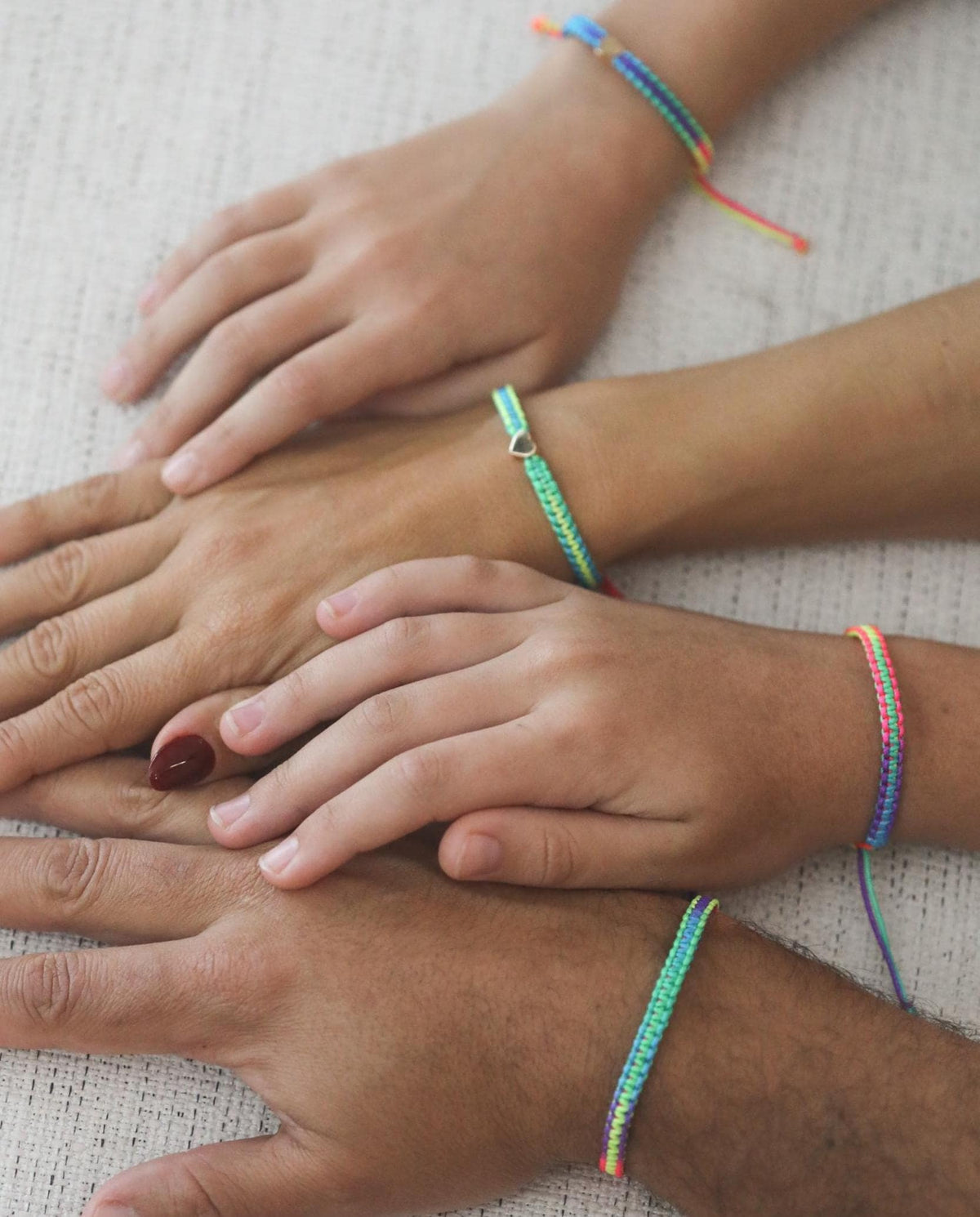 Rainbow Colorful Family Matching Bracelets Set of 4