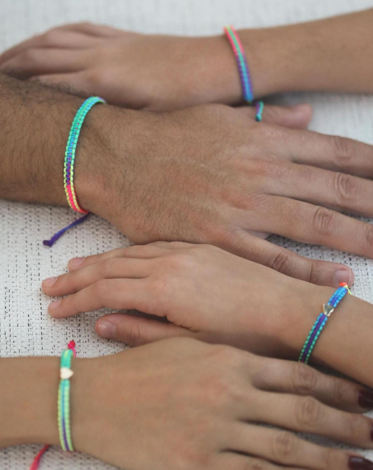Rainbow Colorful Family Matching Bracelets Set of 4
