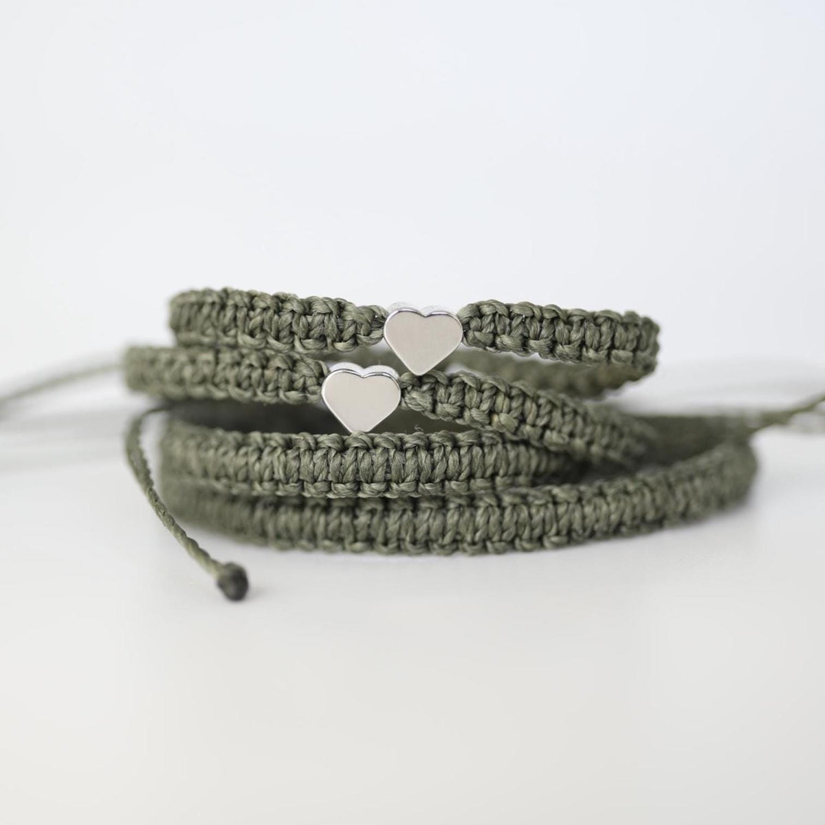 Olive Macrame Family Bracelets Matching Bracelets