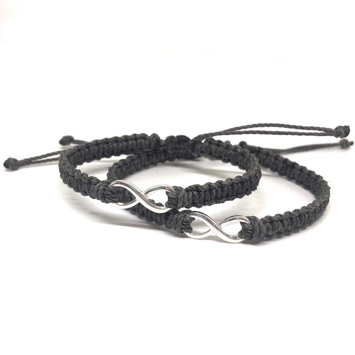 Infinity Couples Bracelets, Dark Gray