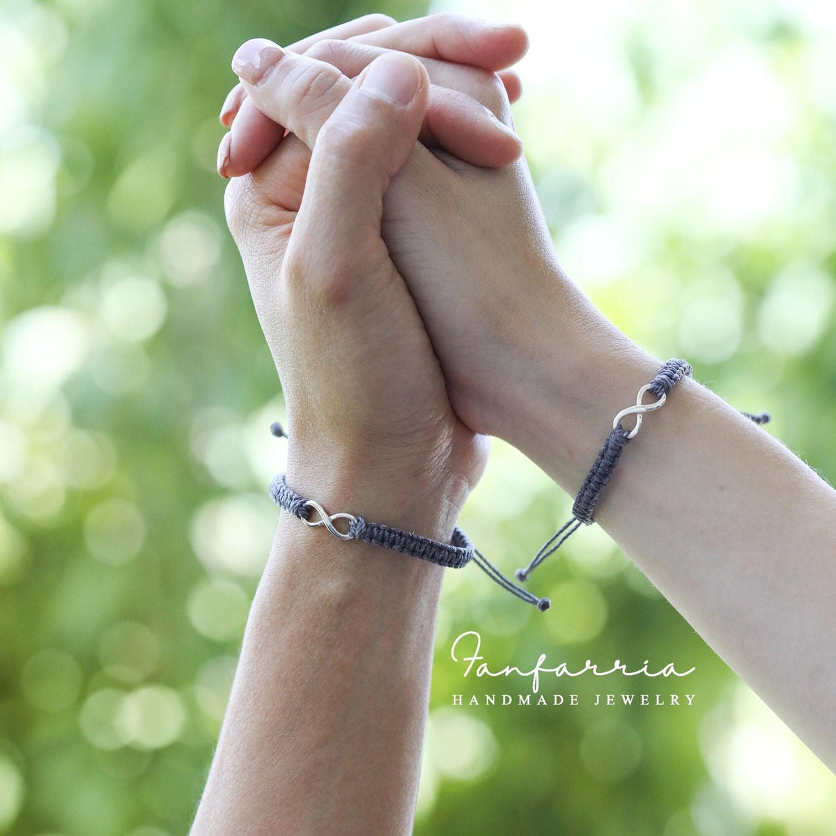 Infinity Couples Bracelets, Dark Gray