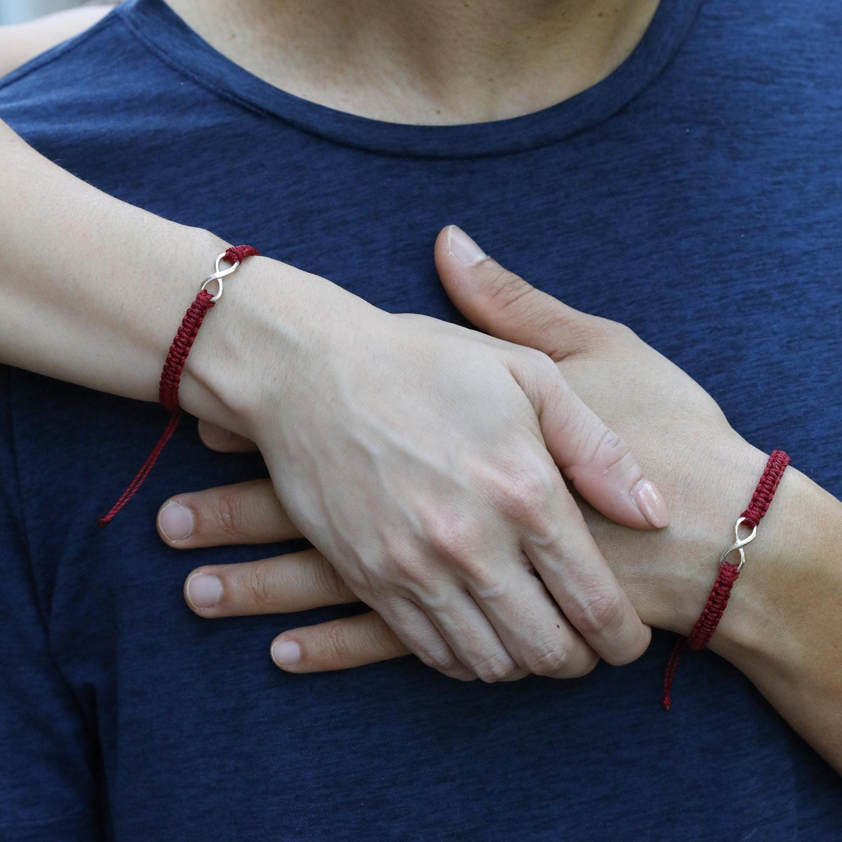 Infinity Couples Bracelets, Burgundy
