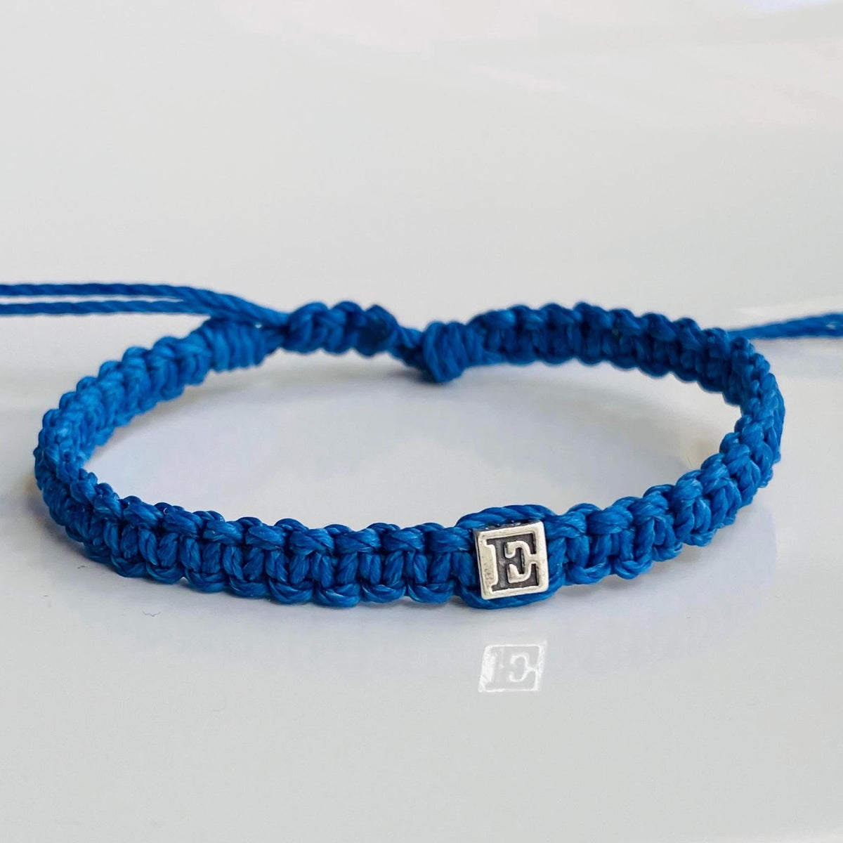 Blue Bracelet, Sterling Silver Letter