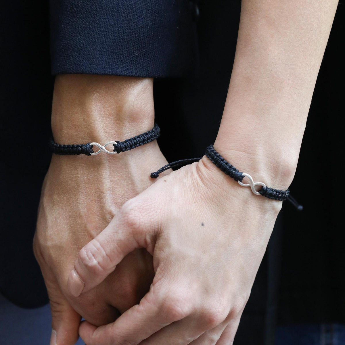 Infinity Couples Bracelets, Black
