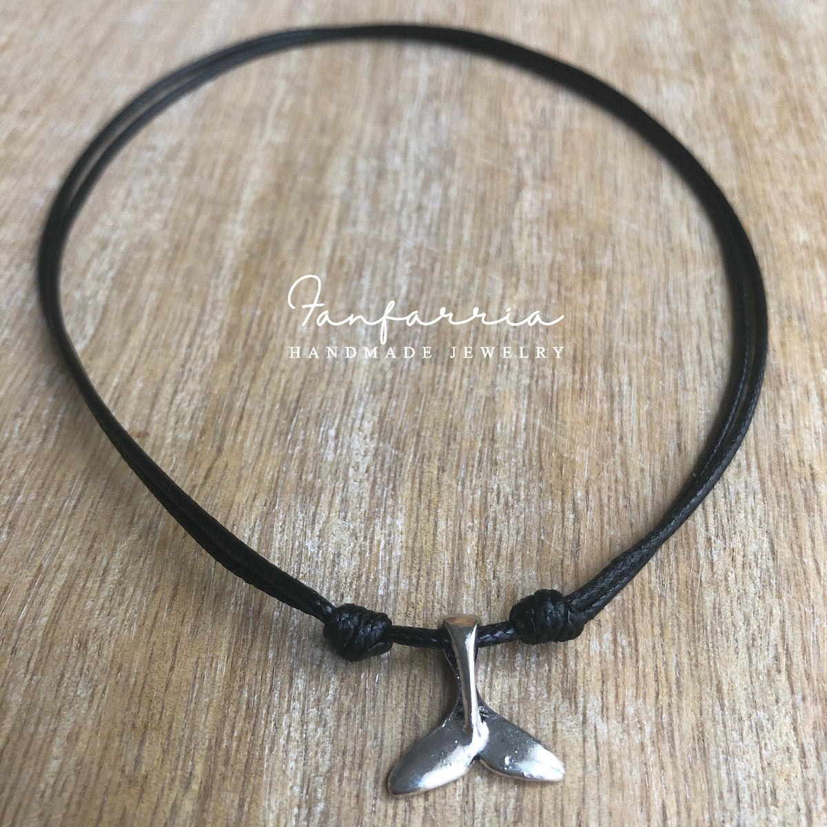 Whale Tail Choker, Black Necklace