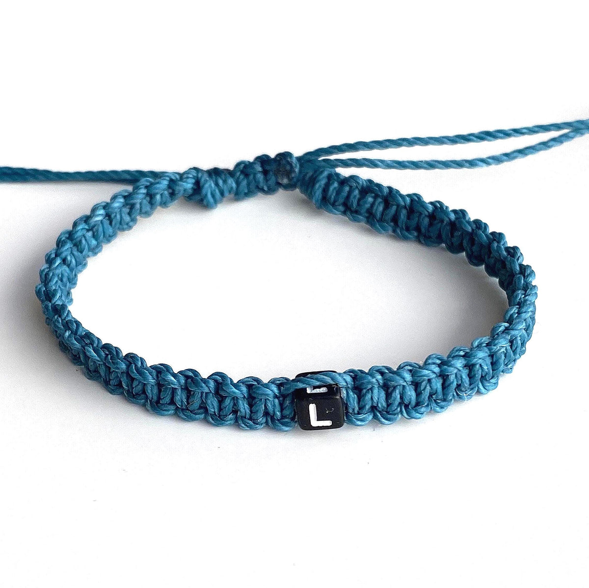 Teal Initial Letter Bracelet