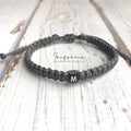 Dark Gray Initial Letter Bracelet