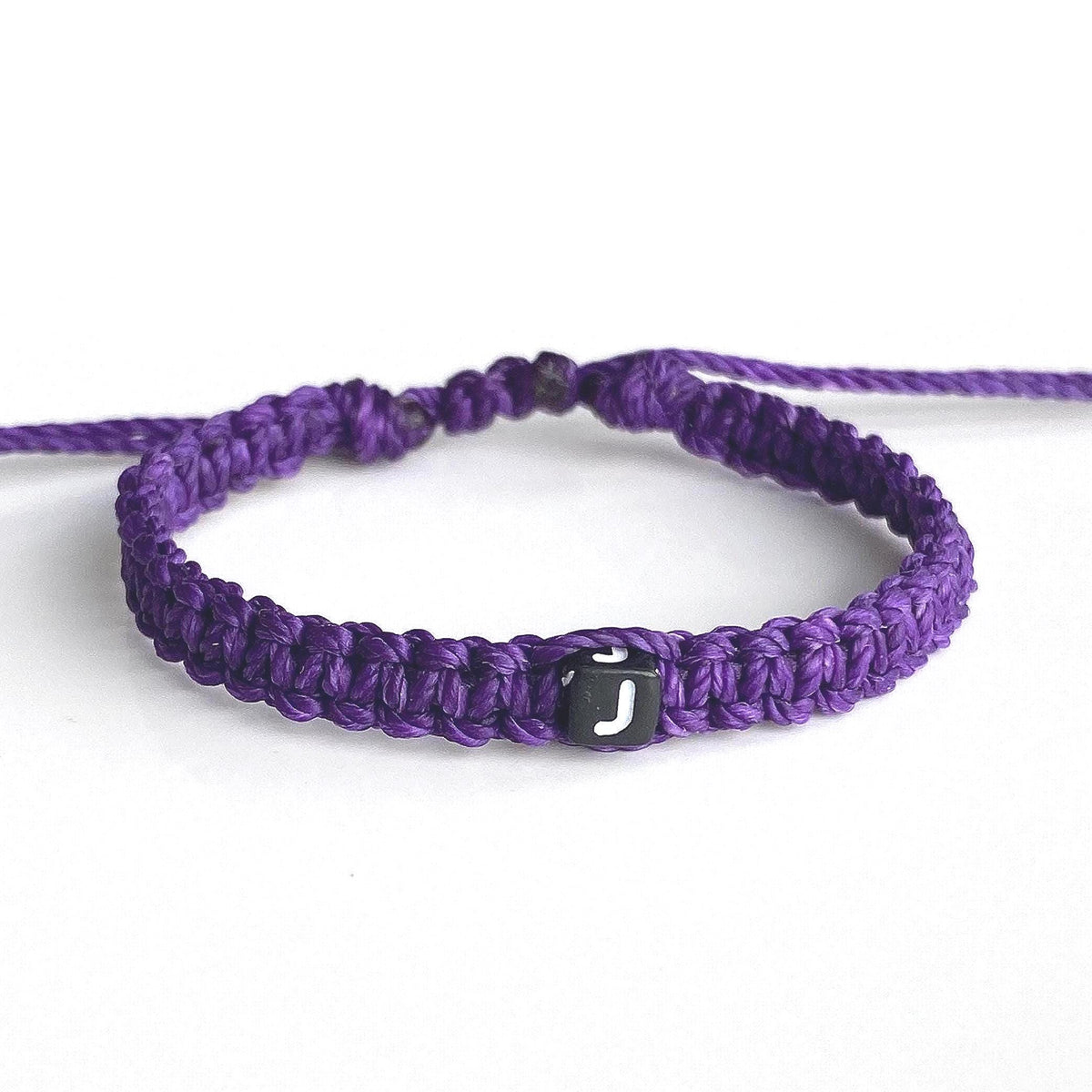 Dark Purple Initial Letter Bracelet