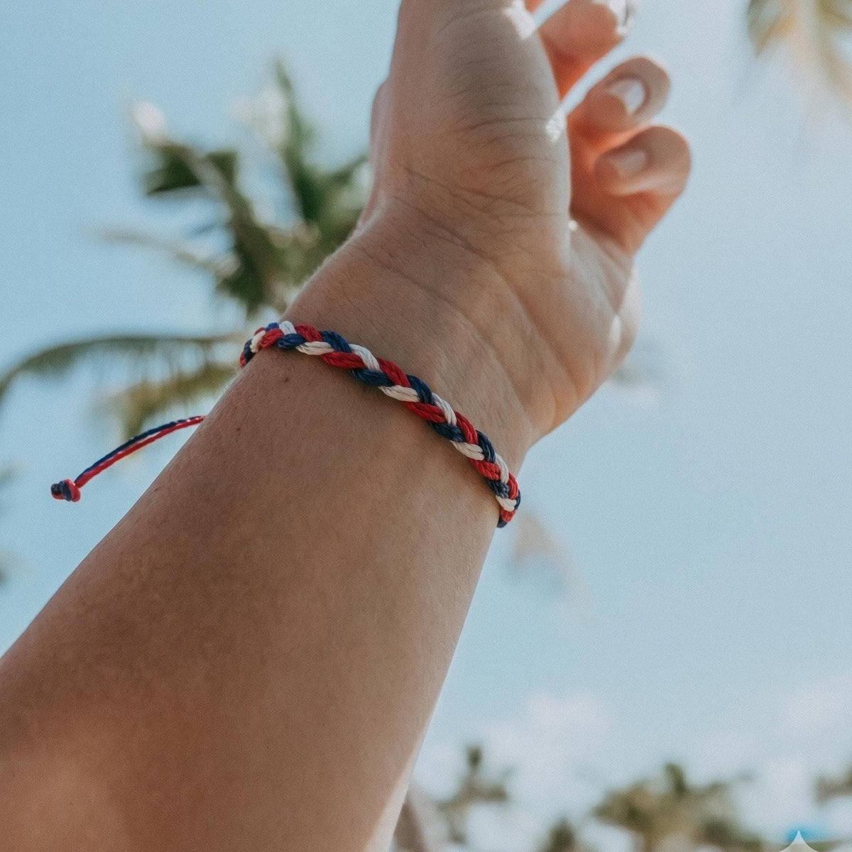 White Red and Blue Ankle Bracelet
