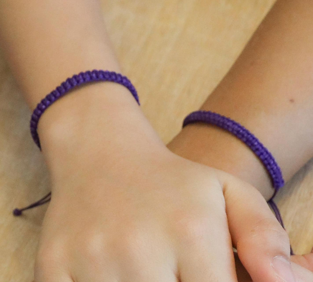 Dark Purple Macrame Mommy and Me Bracelets Waterproof Adjustable