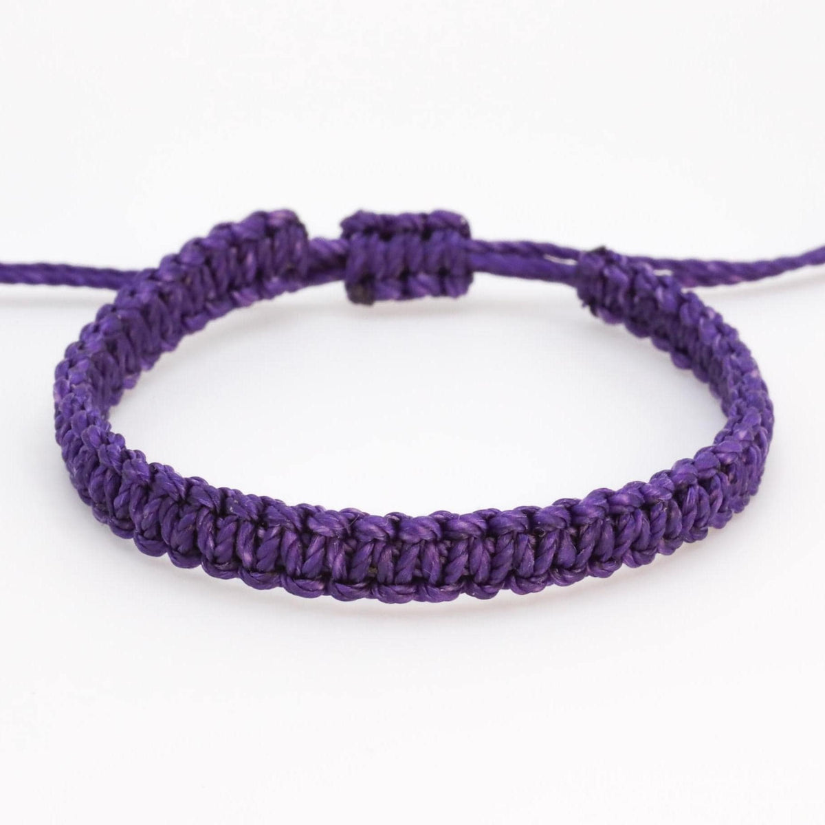 Dark Purple Macrame Bracelet Waterproof Adjustable