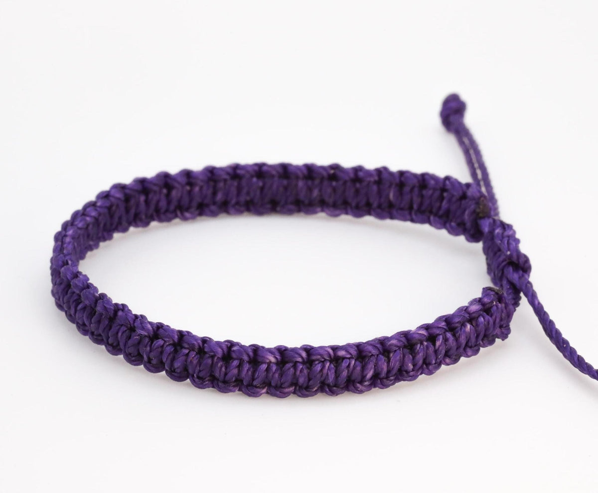 Dark Purple Macrame Bracelet Waterproof Adjustable