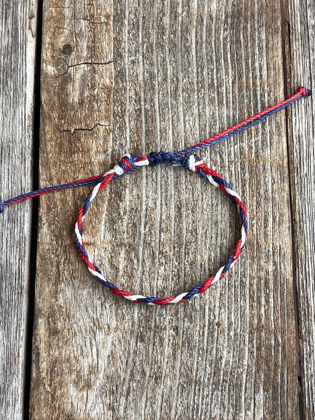 White Red and Blue Ankle Bracelet