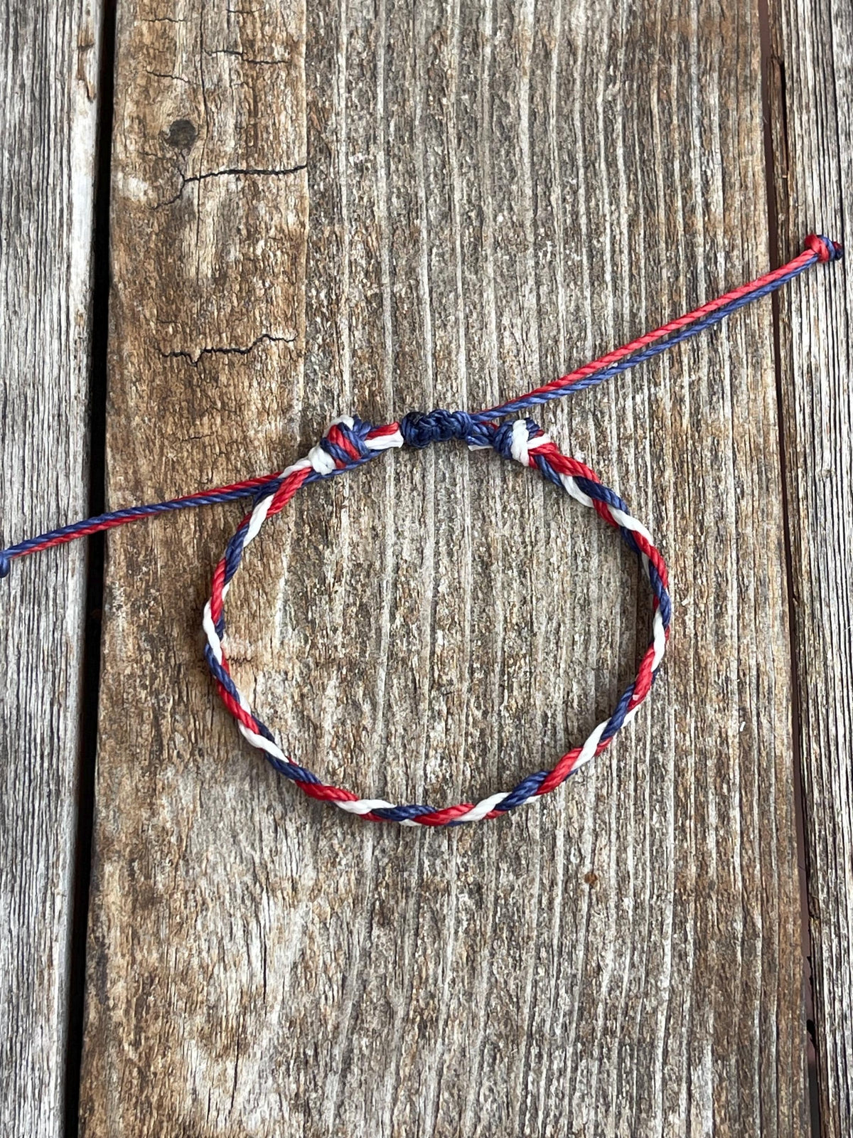 White Red and Blue Ankle Bracelet
