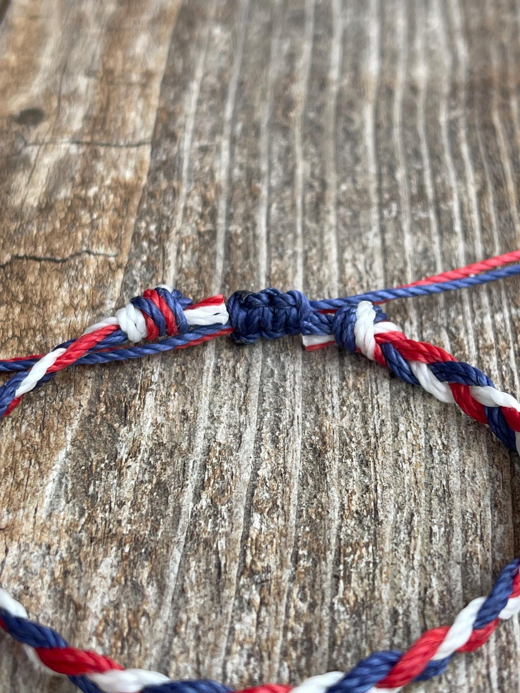 White Red and Blue Ankle Bracelet