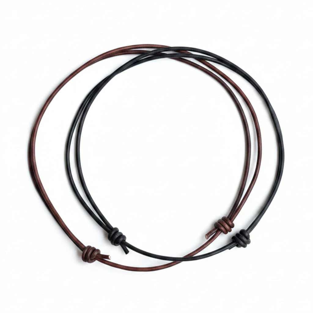 Leather Cord Necklace Minimalist Choker, 2mm