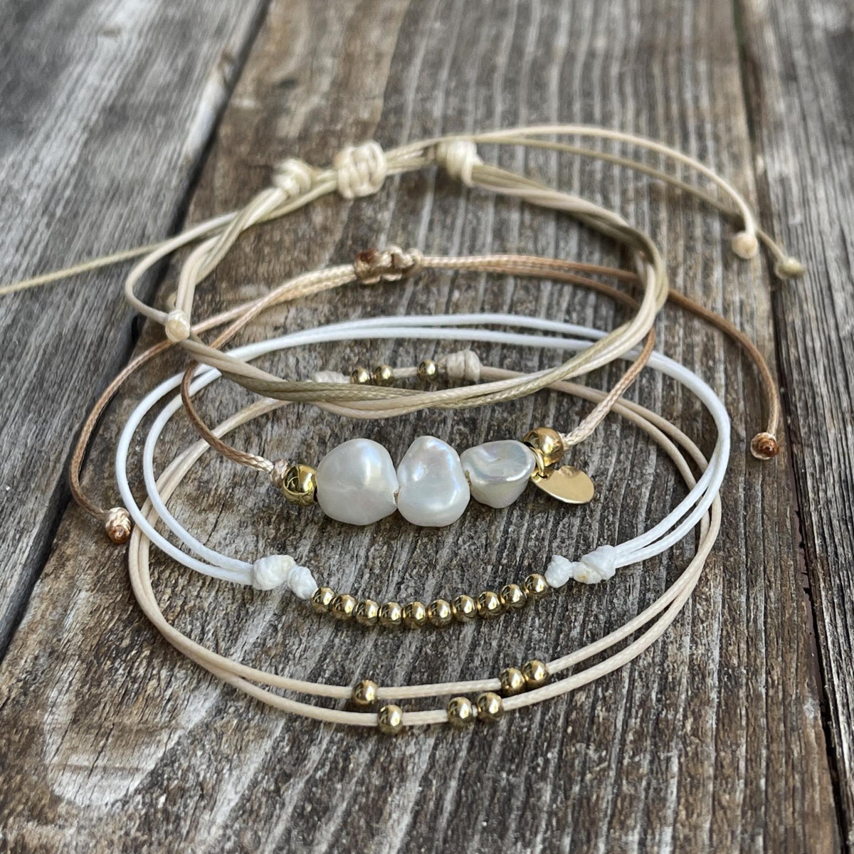 Pearl Bracelet Stack Set of 4
