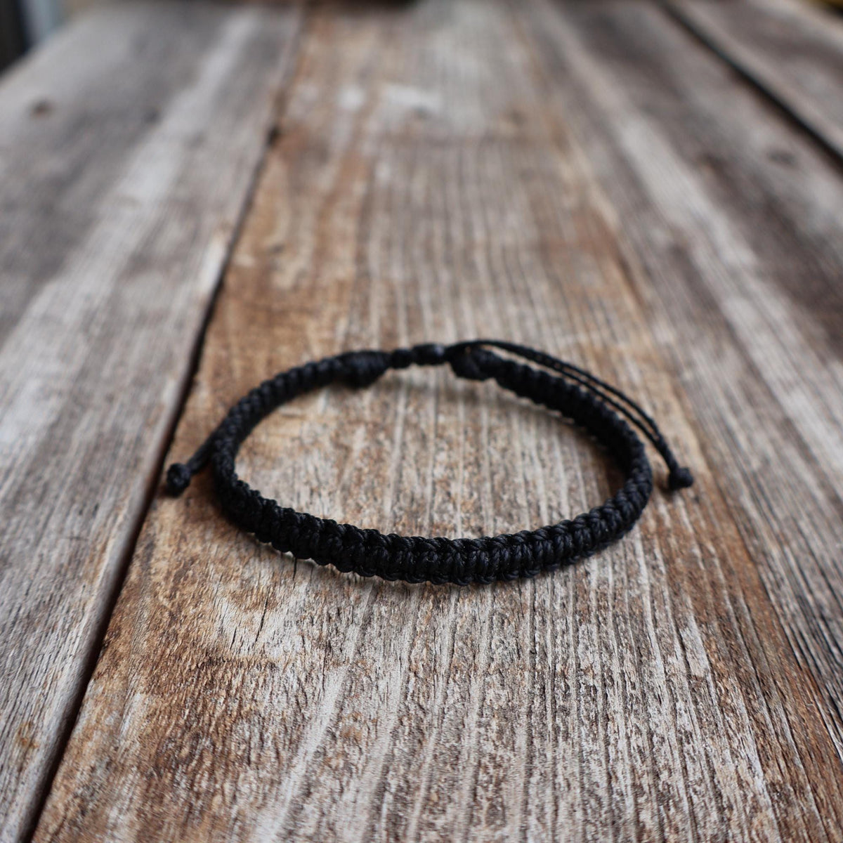 Braided Solid Bracelet, Waterproof, Adjustable, Macrame Style