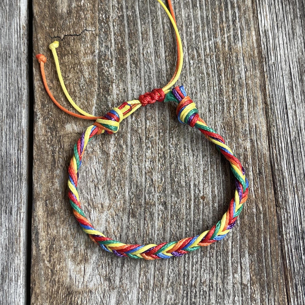 Rainbow Braided Bracelet Waterproof Adjustable Fishtail Bracelet Handmade String Bracelet Gift for Her Colorful Friendship Bracelet