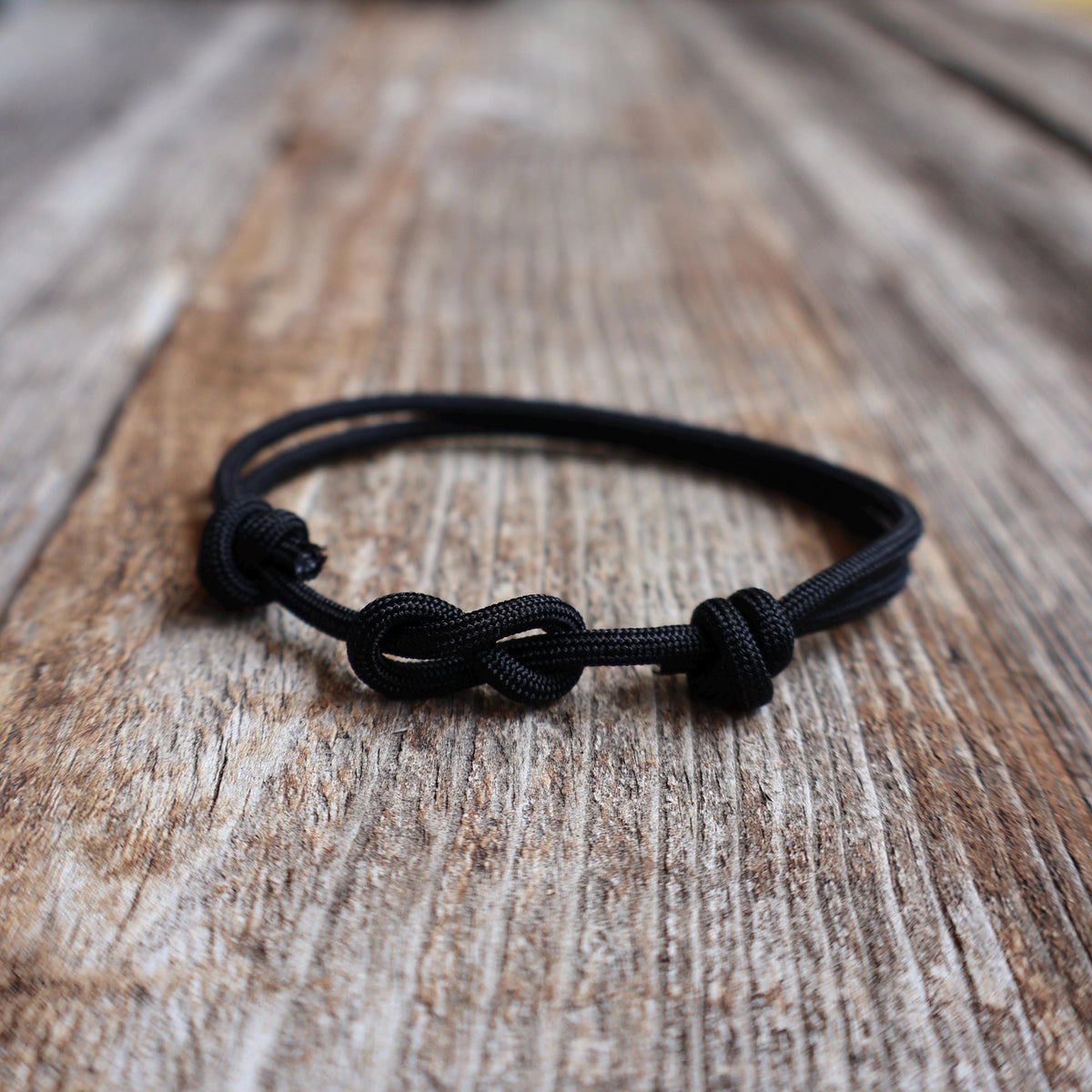 Couples Bracelets Black Nylon 3mm, Set of 2 Adjustable Infinity Knot Bracelets, Anniversary Gift for Him and Her, Matching Bracelet Set