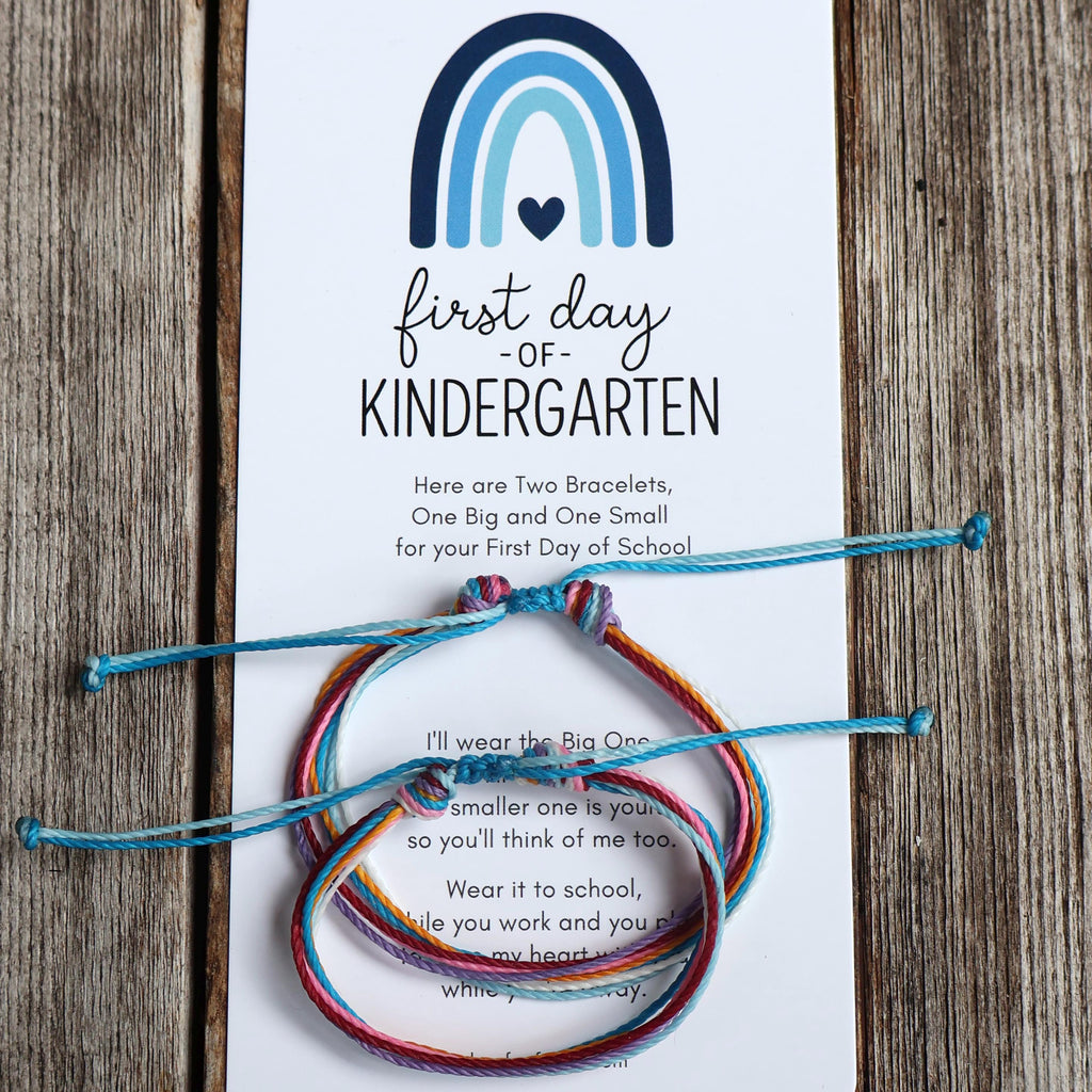 First Day of Kindergarten Colorful Matching Bracelets Mommy and Me Bracelets Waterproof