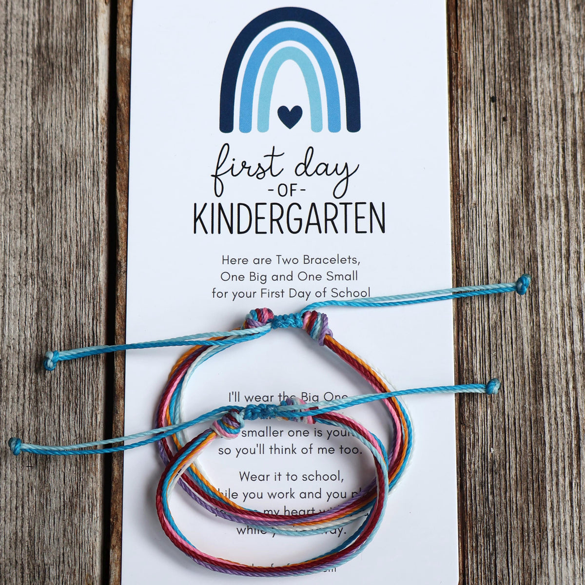 First Day of Kindergarten Colorful Matching Bracelets Mommy and Me Bracelets Waterproof