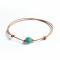 Sea Glass Leather Necklace Beach Choker Adjustable Women Men