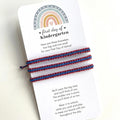 First Day of Kindergarten Family Set Bracelets 2 Adults 1 Kid, Red and Blue