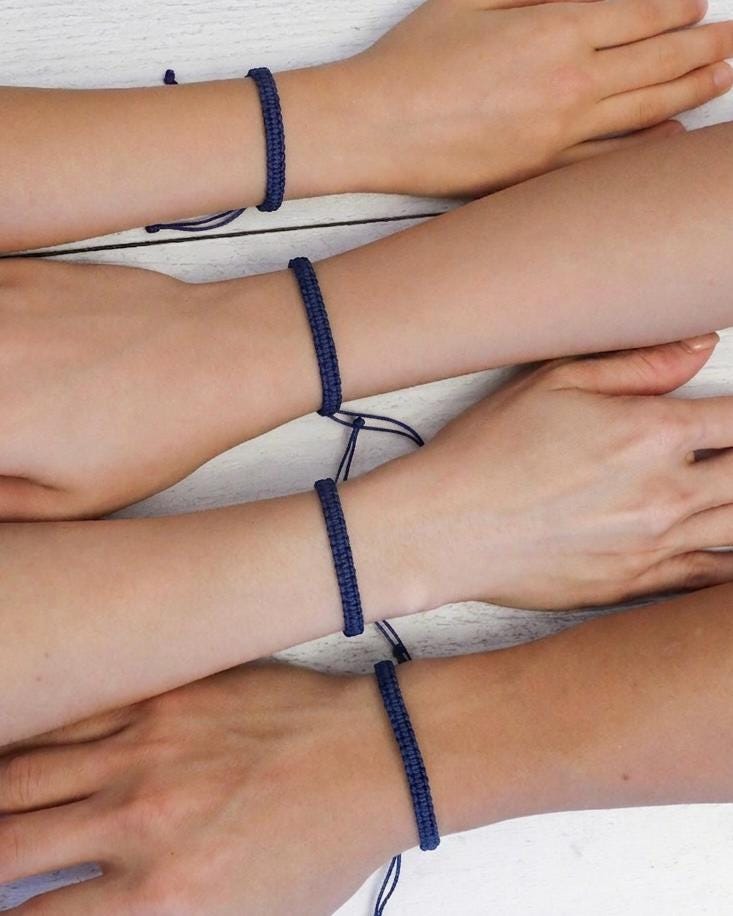 First Day of Kindergarten Blue Family Set Bracelets 2 Adults 2 Kids