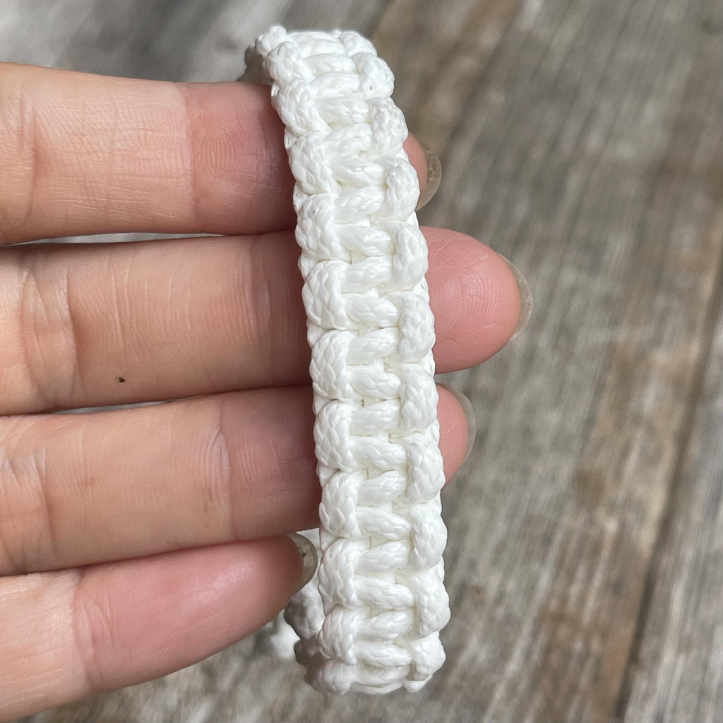 Macrame Bracelet White, Adjustable Cord Bracelet, Waterproof Surfer Bracelet Men Women, Minimalist Braided Rope Bracelet, Boho Gift